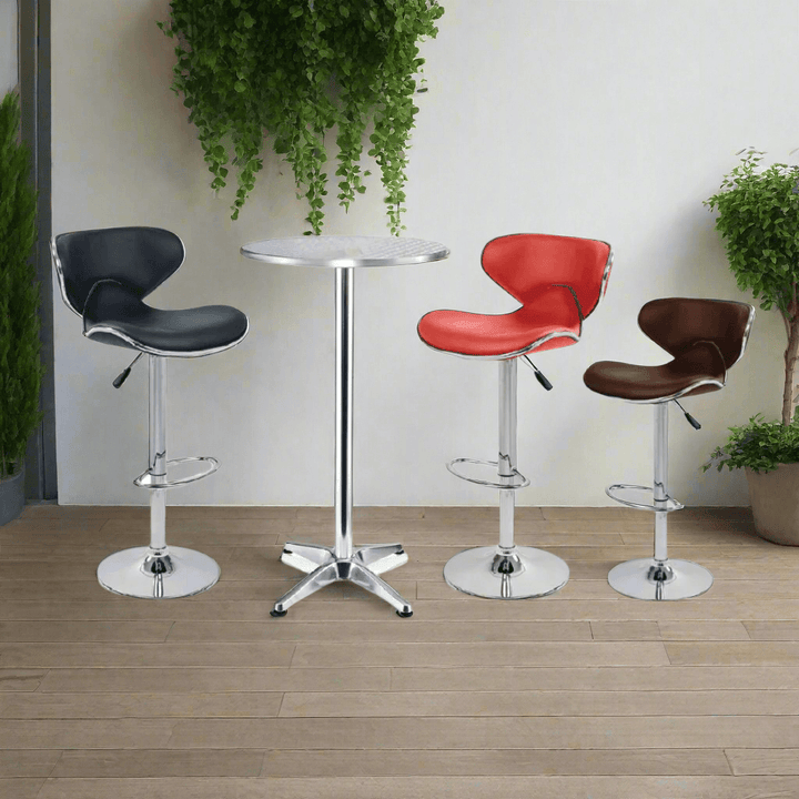 Taranis Bar Table with Faux Leather Bar Stool (1+2)