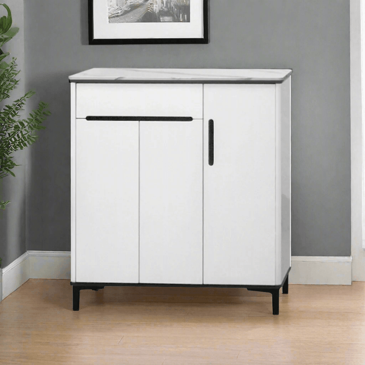 Dalf 3 Door White Shoe Cabinet (90cm)