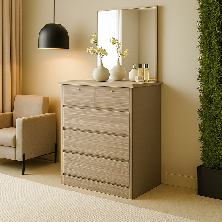 Carlie Chest Of Drawer w Mirror (88cm)