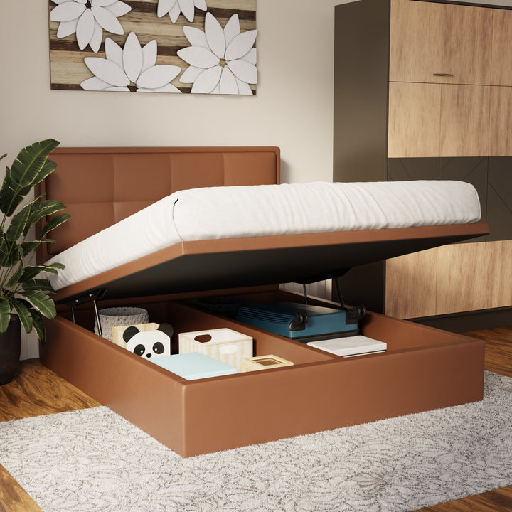 Solvane Faux Leather Storage Bed Frame (Pet Friendly) by Somnuz