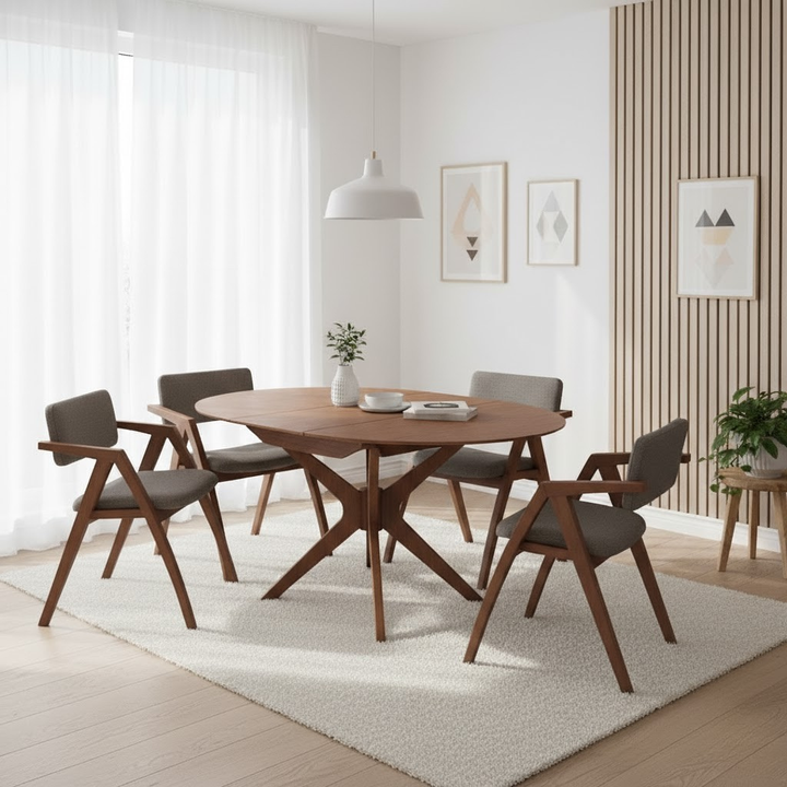 Veryl Extendable Wooden Dining Set