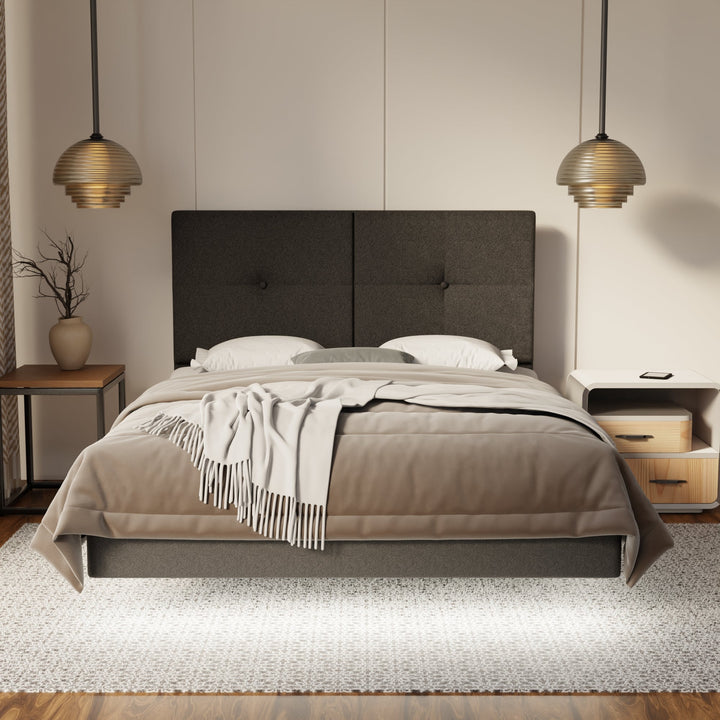 Rylan Fabric Floating Bed Frame (Water Repellent, Pet Friendly & LED) By Esteller