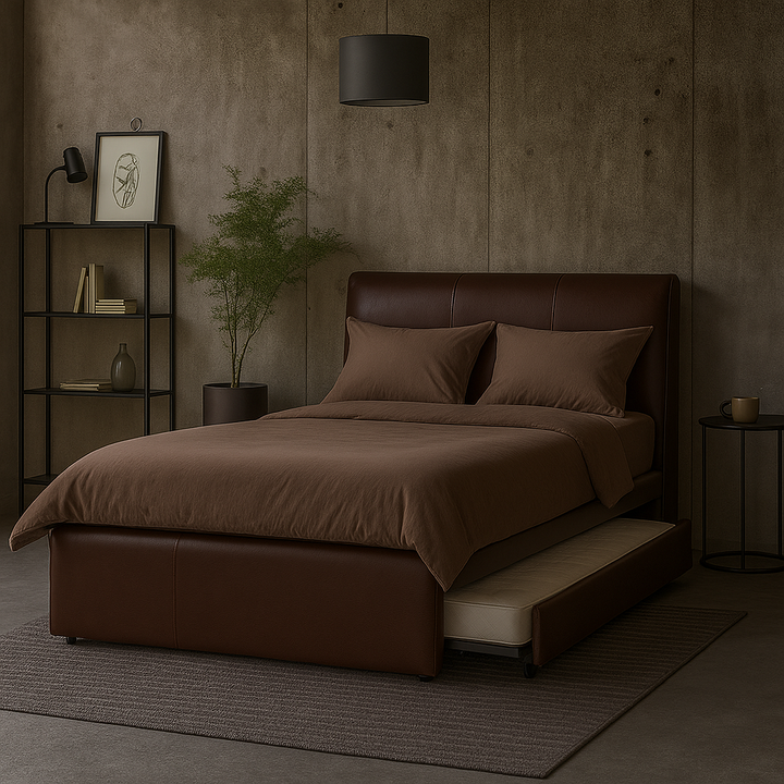 Princeton 3 in 1 Faux Leather Bed + Princebed New Generation Spring Mattress
