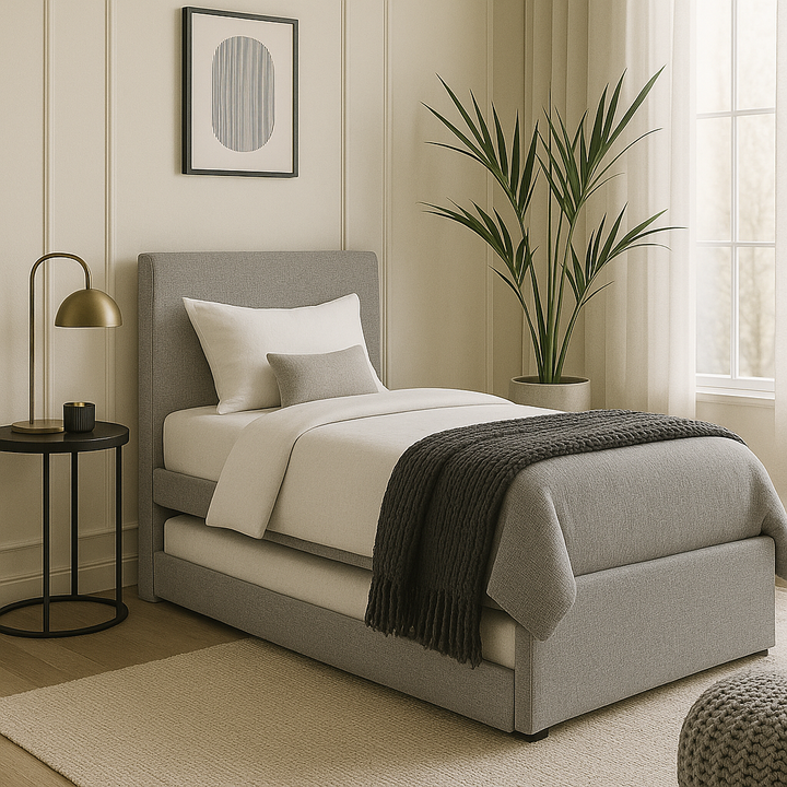 Zander Fabric 3 in 1 Pull Out Bed + Somnuz™ 6 inch Memory Foam Mattress Bed Set