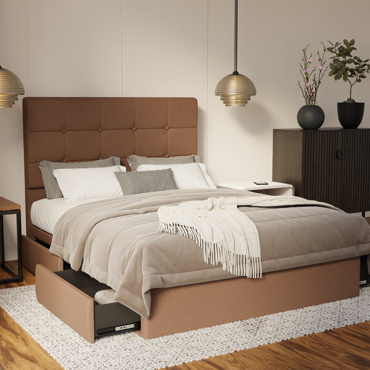 Theron Fabric Drawer Bed Frame (Water Repellent & Pet Friendly) By Esteller