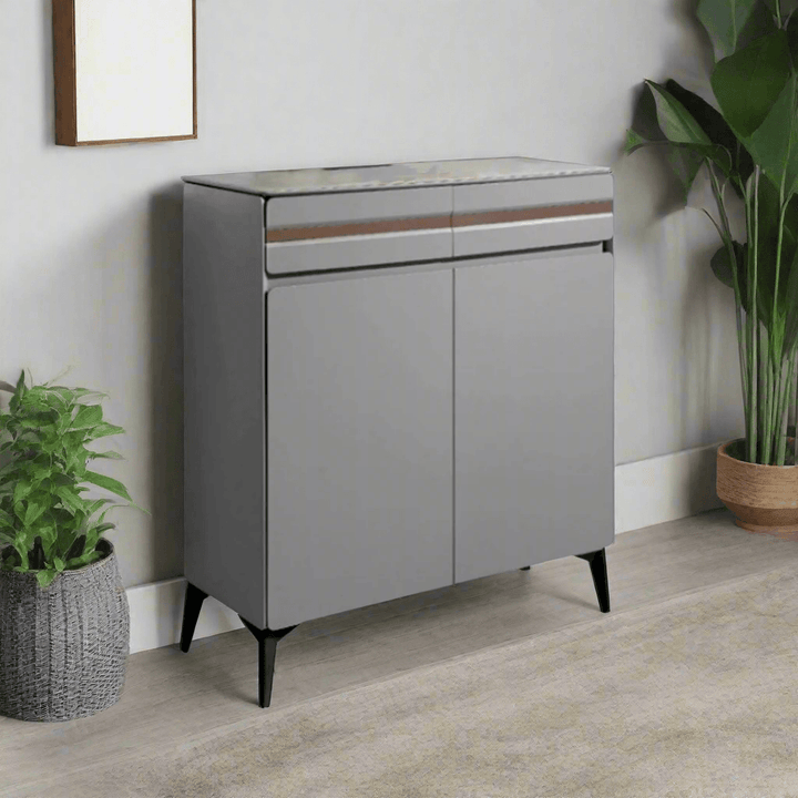 Evadne Grey 2 Door Shoe Cabinet