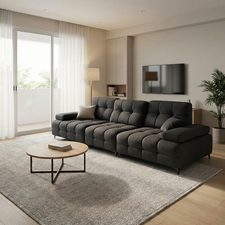 Flux Fabric Adjustable Backrest Sofa