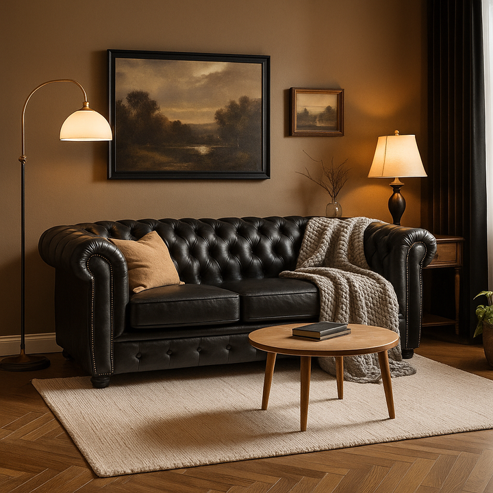 Livermoore Chesterfield Premium Leather Sofa