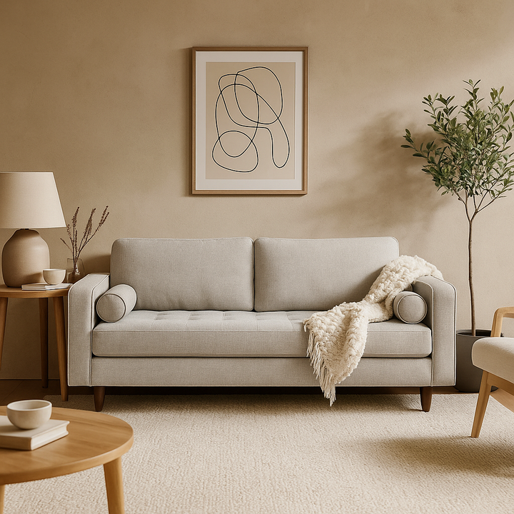 Ashla Grey Fabric Sofa