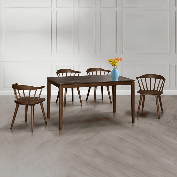 Alafia II Wooden Dining Set with HPL Moulded Set Top (1+4)