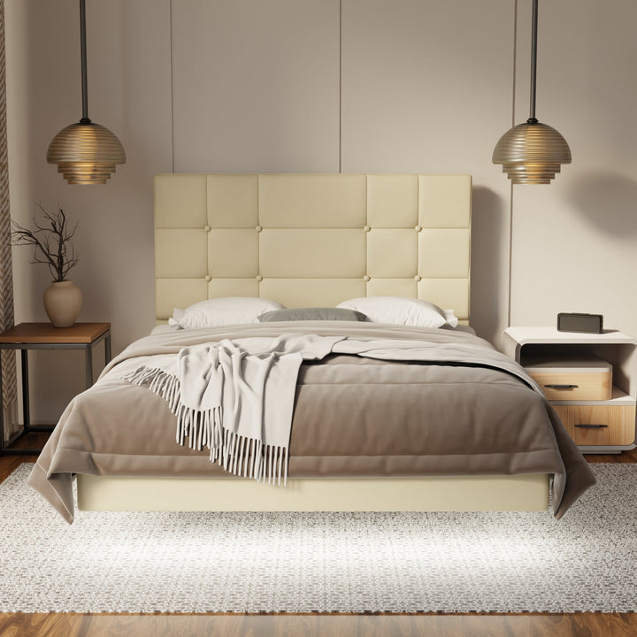 Elara Genuine Leather Floating Bed Frame (With LED) By Esteller