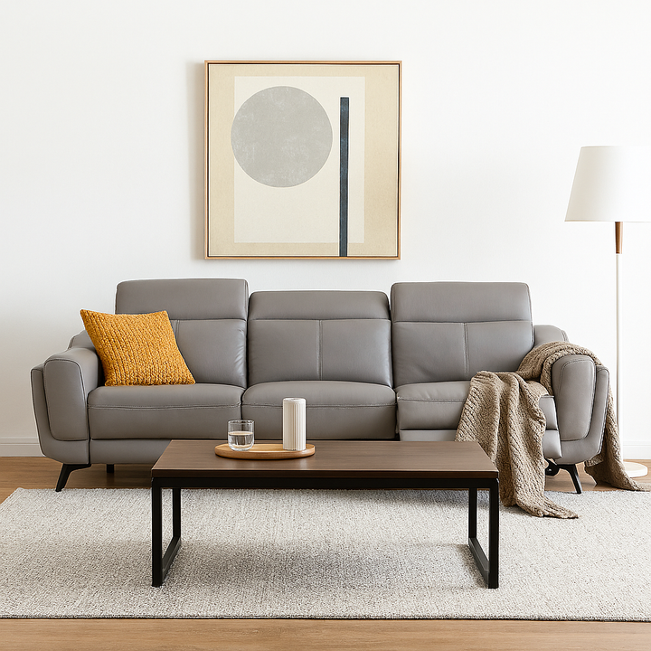 Yutaka Genuine Leather Recliner Sofa