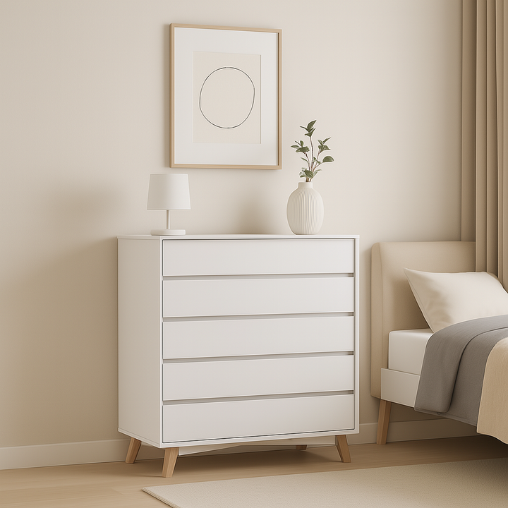 Xandra White Chest of Drawers (80cm)