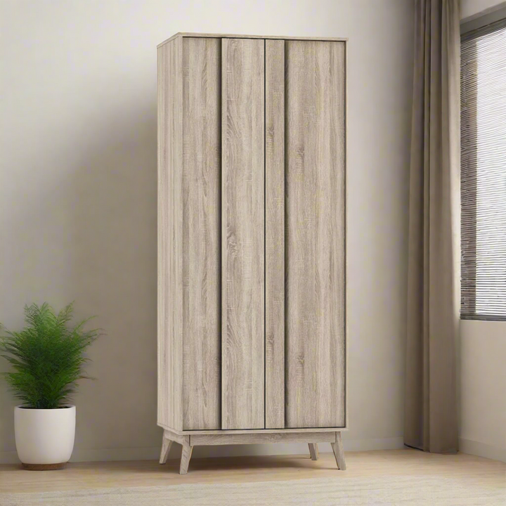 Yeira 2 Door Wooden Wardrobe (80cm)