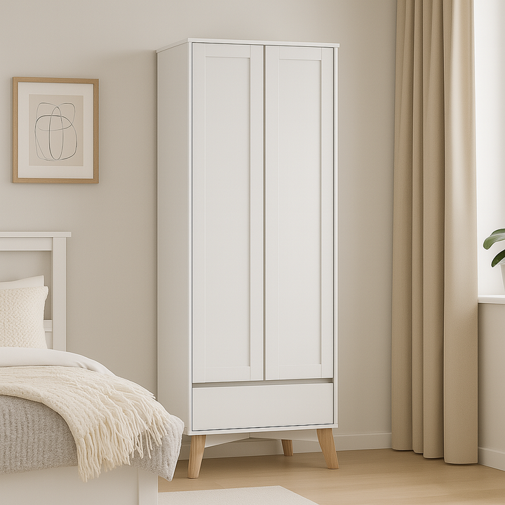 Xandra II 2 Door White Wardrobe (80cm)