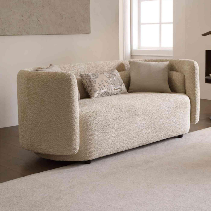 Gastone Teddy Fabric Sofa (Beige)