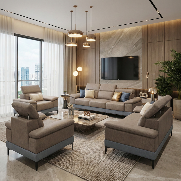 Rystan Fabric Adjustable Headrest Sofa by Esteller (Pet Friendly & Easy Clean)