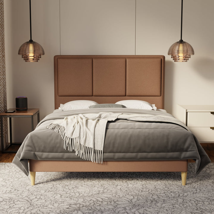 Velmira Fabric Bed Frame (Water Repellent & Pet friendly) by Somnuz