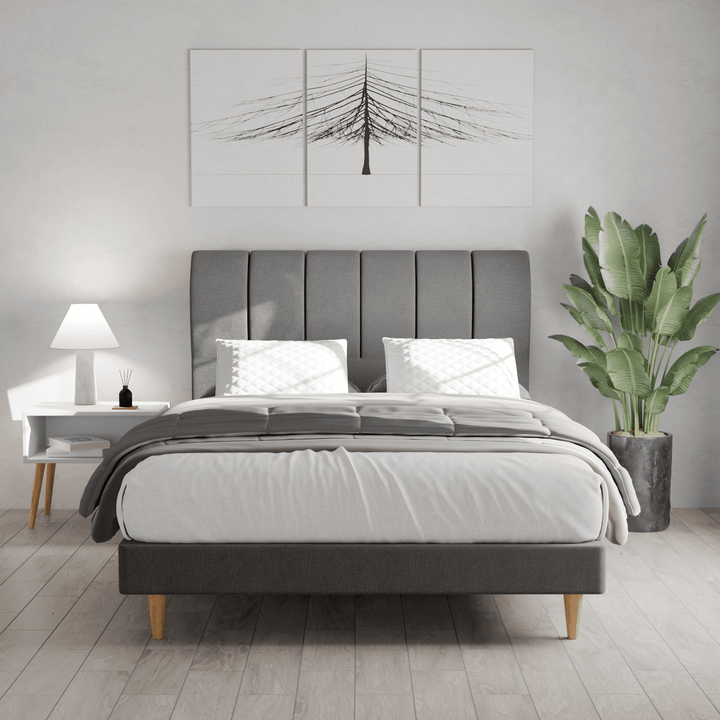Kazura Bedframe + Somnuz® Comforto Bamboo Fabric Latex Individual Pocketed Spring Mattress Package